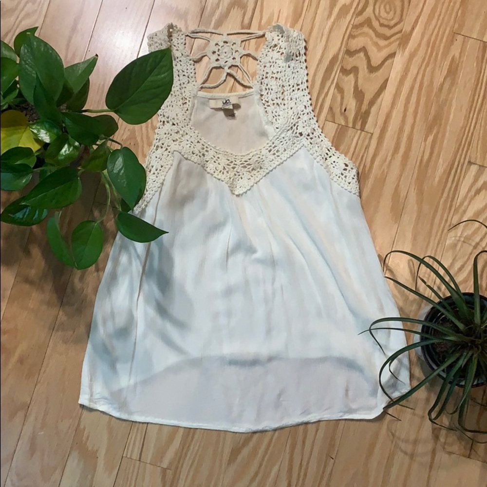 Flowy Tank with Crocheted Racerback